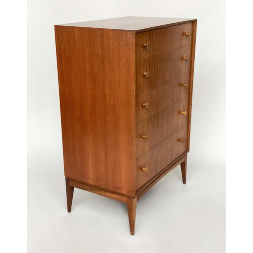 338 - MACKINTOSH CHEST, 1970's figured teak with five long drawers, 69cm x 45cm x 105cm H.