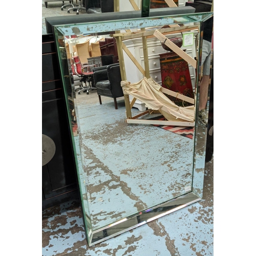 406 - HABITAT MIRRORED CUBE SIDE TABLES, a pair, each 40cm x 40cm x 41cm H and a wall mirror 67cm x 98cm H... 