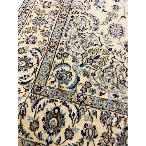 96 - PART SILK ISPHAHAN CARPET, 300cm x 200cm.