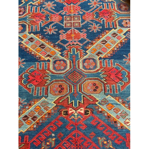 98 - ANTIQUE CAUCASIAN SOUMAK KELLEH, 345cm x 130cm.