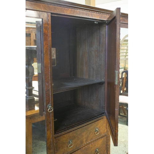 246 - DRUCE & CO. WARDROBE, 185cm H x 183cm W x 54cm D, early 20th century burr walnut, with two mirrored ... 