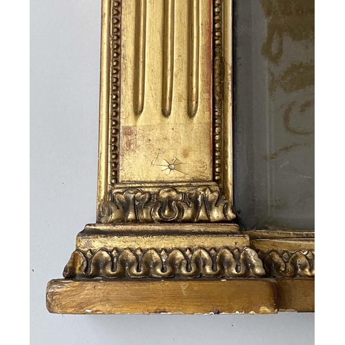 285 - 'CLASSICAL' OVERMANTEL, 19th century giltwood, with neo-classical frieze above circular starburst fr... 