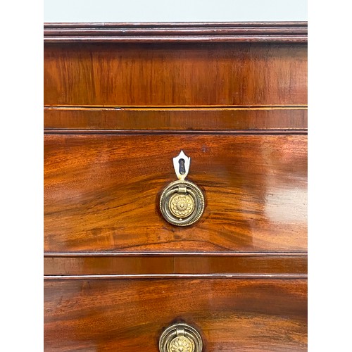 279 - SCOTTISH HALL CHEST, early 19th century mahogany of adapted shallow proportions with two short above... 