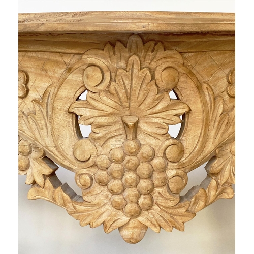 295 - CONSOLE TABLE, 120cm x 80cm H x 40cm D, Italian style, carved lime with shaped top and frieze, allov... 