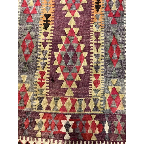 117 - KILIM RUNNERS, two, largest 290cm x 87cm. (2)