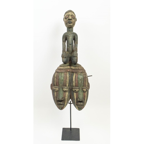 13 - IGBO MASK, Nigerian, double face, 98cm H.