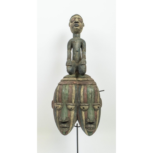 13 - IGBO MASK, Nigerian, double face, 98cm H.