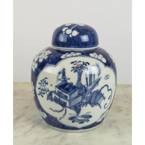 5 - GINGER JARS, two, Chinese early/mid 20th century blue and white along with a Japanese blue and white... 