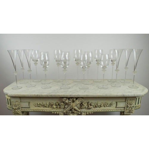 67 - VERSACE MEDUSA CHAMPAGNE GLASSES, a set of six, along with four wine glasses, three red wine glasses... 