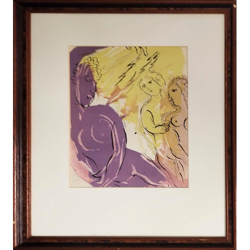 25 - MARC CHAGALL ANGEL OF PARADISE, lithograph, 34cm x 24cm, framed.