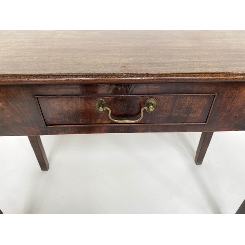 158 - HALL TABLE, George III mahogany, rectangular with short frieze drawer, 91cm x 43cm x 71cm H.