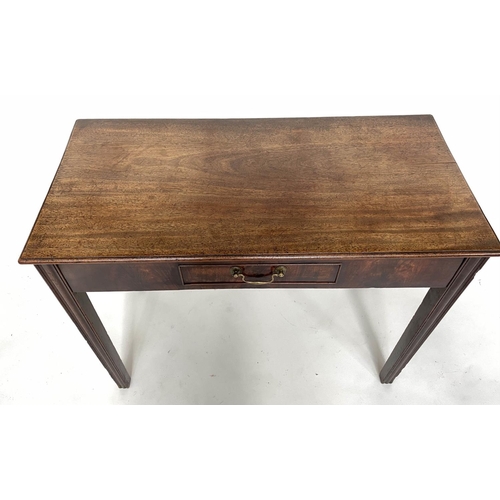 158 - HALL TABLE, George III mahogany, rectangular with short frieze drawer, 91cm x 43cm x 71cm H.