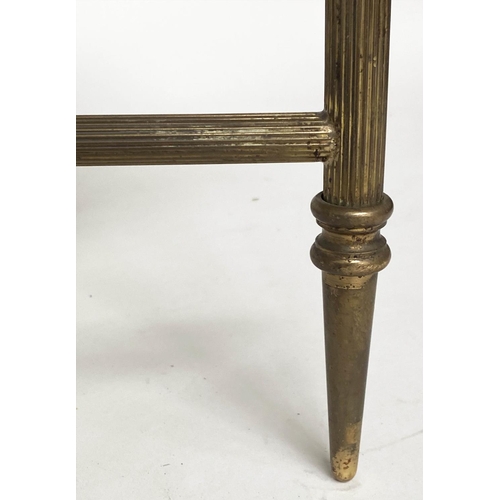 156 - LOW TABLE, Regency style rectangular arabiscata marble raised upon gilt metal reeded X stretchered s... 