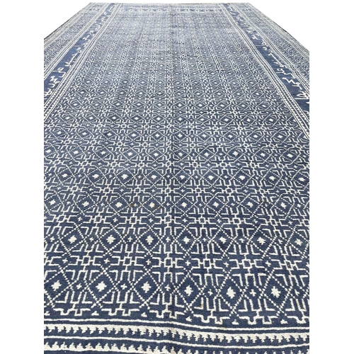 91 - VINTAGE PERSIAN YAZD REVERSIBLE COTTON FLATWEAVE, 610cm x 300cm, dated 1388 Hiijri calender (56 year... 