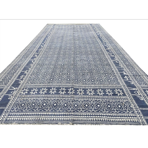 91 - VINTAGE PERSIAN YAZD REVERSIBLE COTTON FLATWEAVE, 610cm x 300cm, dated 1388 Hiijri calender (56 year... 