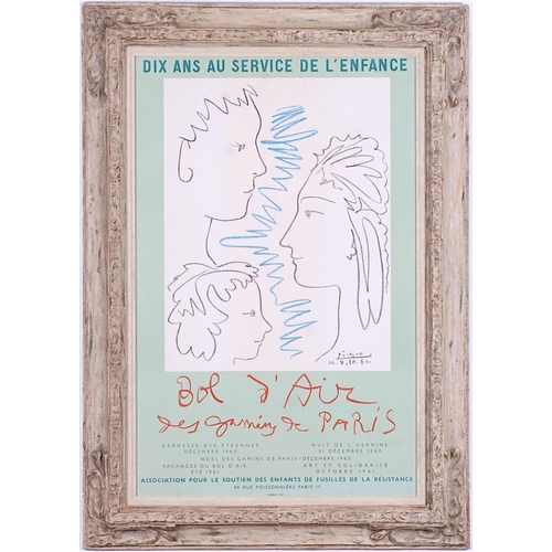 40 - PABLO PICASSO, Rare Bol d'Air lithograph, after the original drawing, Art et Solidarite, signed in t... 