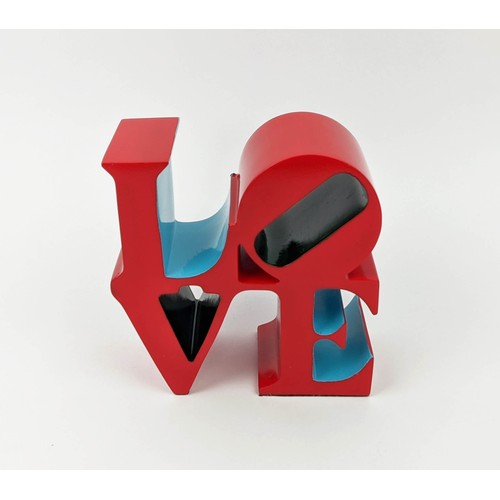 49 - AFTER ROBERT INDIANA (American 1928-2018), 'Love (red)' painted polystone sculpture, 15cm x 15cm x 7... 