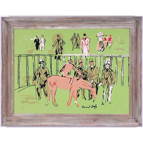 65 - AFTER RAOUL DUFY, The Racecourse, quadrichrome, signed in the plate, French frame, 58cm x 43cm.
