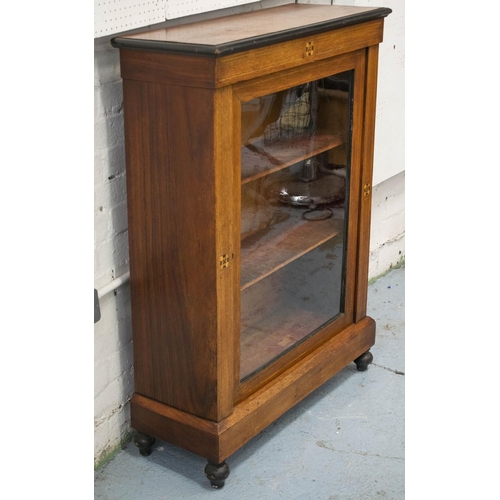 142 - PIER CABINET, 107cm H x 80cm x 30cm, Victorian circa 1860 with glazed door and inlay.