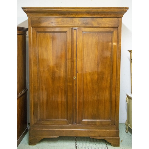 145 - ARMOIRE, 228cm H x 166cm W x 66cm D, 19th century Continental walnut with two doors enclosing four d... 