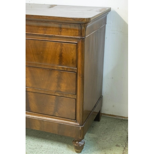 146 - COMMODE, 194cm H x 118cm W x 59cm D, 19th century Continental walnut with four drawers.