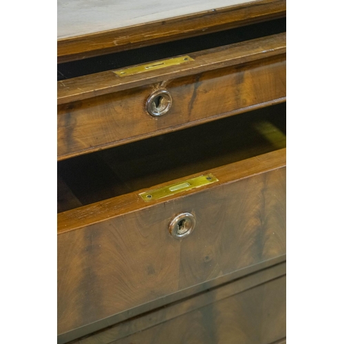 146 - COMMODE, 194cm H x 118cm W x 59cm D, 19th century Continental walnut with four drawers.