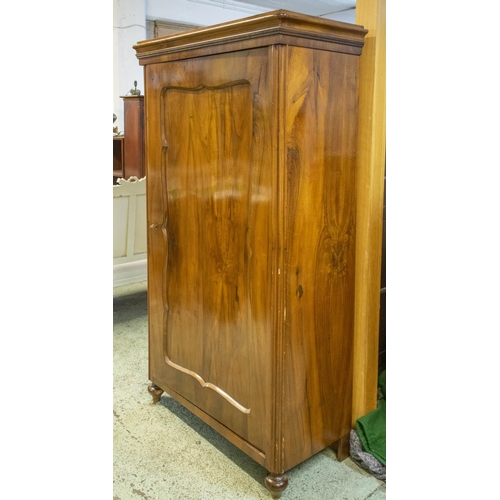 147 - ARMOIRE, 178cm H x 102cm W x 48cm D, 19th century Continental walnut with door enclosing shelves.