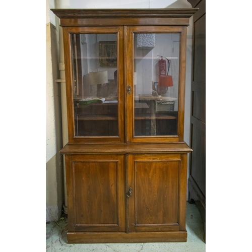 148 - BOOKCASE, 119cm H x 117cm W x 47cm D, Edwardian, circa 1900, with two glazed doors enclosing shelves... 