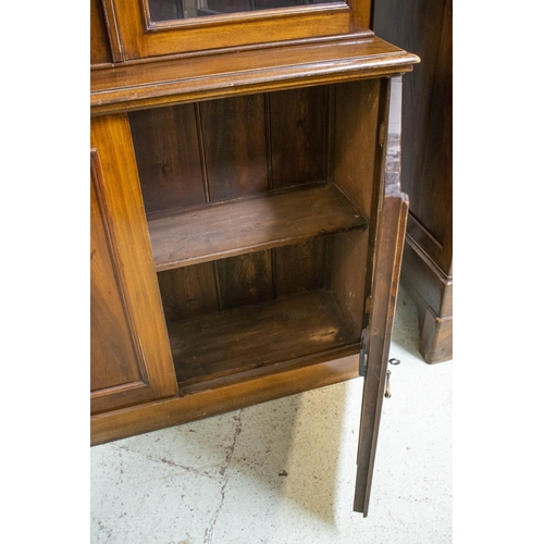 148 - BOOKCASE, 119cm H x 117cm W x 47cm D, Edwardian, circa 1900, with two glazed doors enclosing shelves... 