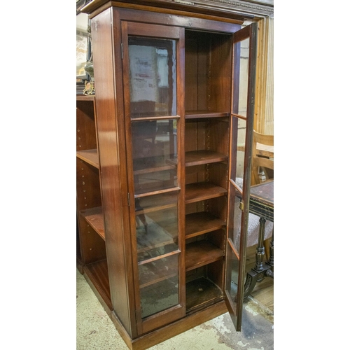 149 - BOOKCASE, 163cm H x 73cm W x 31cm D, Victorian mahogany with two glazed doors enclosing adjustable s... 