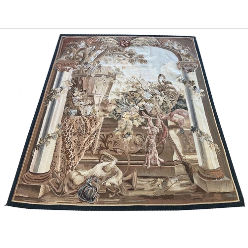 153 - 18TH CENTURY DESIGN TAPESTRY, 200cm x 164cm.