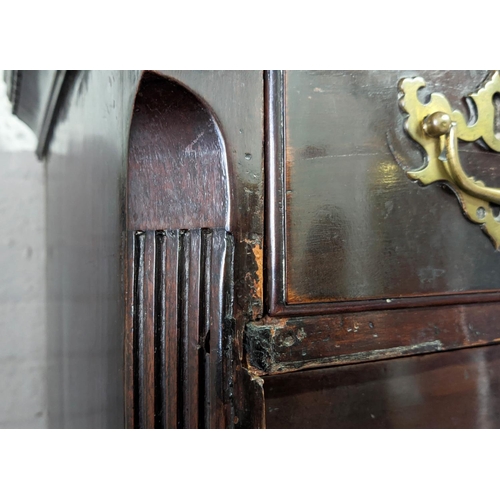 180 - CHEST ON CHEST, 182cm H x 52cm x 101cm, George II mahogany with nine drawers in two parts.