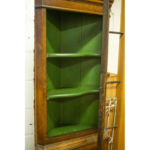 266 - CORNER CABINET, 183cm H x 62cm W x 31cm D, early 20th century, George I style walnut with glazed doo... 