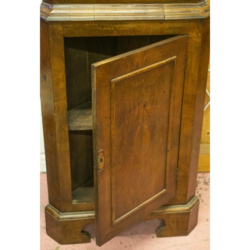 266 - CORNER CABINET, 183cm H x 62cm W x 31cm D, early 20th century, George I style walnut with glazed doo... 