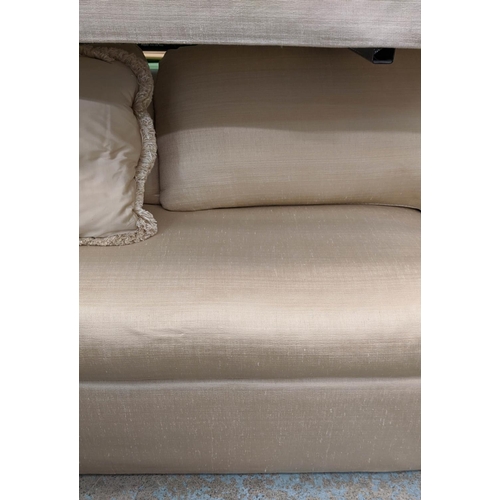 411 - J ROBERT SCOTT JOSEPHINE SOFA, 240cm W, silk and wool upholstery.