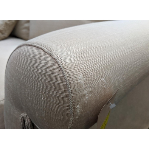 412 - J ROBERT SCOTT JOSEPHINE SOFA, 240cm W, silk and wool upholstery.