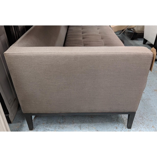 416 - SOFA, 176cm W, grey stitched fabric upholstered.