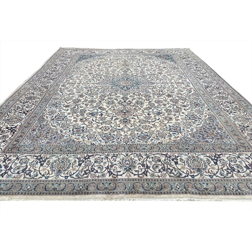 83 - FINE PART SILK ISPHAHAN DESIGN CARPET, 401cm x 300cm.