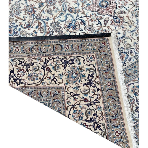 83 - FINE PART SILK ISPHAHAN DESIGN CARPET, 401cm x 300cm.