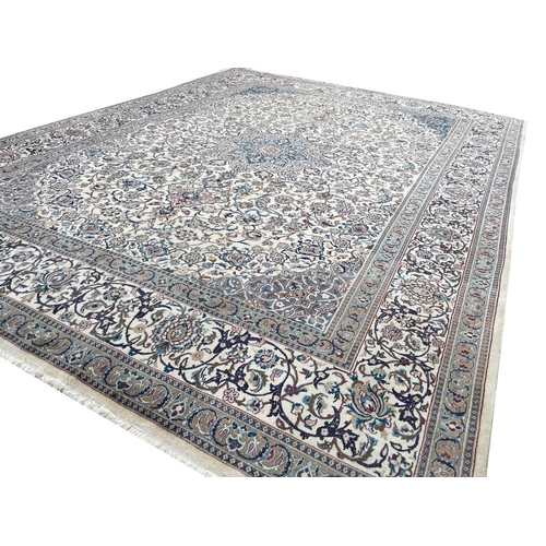 83 - FINE PART SILK ISPHAHAN DESIGN CARPET, 401cm x 300cm.