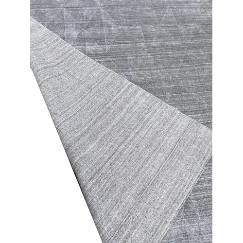 92 - CONTEMPORARY CARPET, 350cm x 250cm, geometric silver field.