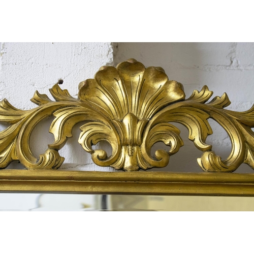 272 - WALL MIRROR, 101cm H x 123cm W, Florentine style giltwood with foliate scrolled frame.