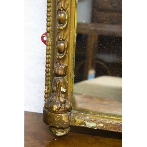 273 - OVERMANTEL, 137cm H x 92cm W, Victorian giltwood with old arched plate.