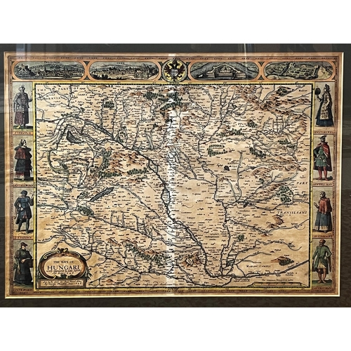 33 - JOHN SPEED (1551-1629) 'The Map of Hungary', newly augumented by John Speed Ano Dom: 1626, 40cm x 52... 