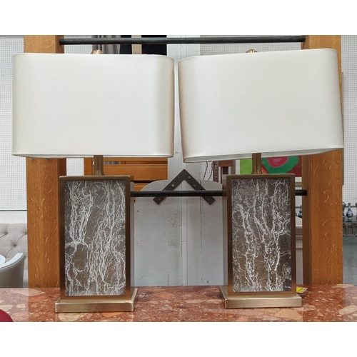 344 - COACH HOUSE TABLE LAMPS, a pair, with shades 70cm H. (2)