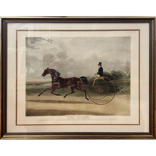 35 - J R MACKRELL, after W J Shayer 'Lord William', hand coloured engraving, 66cm x 50cm, framed and glaz... 