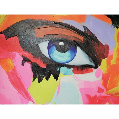 351 - CONTEMPORARY SCHOOL, 120cm x 100cm, untitled portrait, acrylic on canvas.