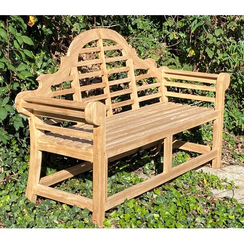 407 - AFTER EDWIN LUTYENS GARDEN BENCH, 163cm W, teak construction.