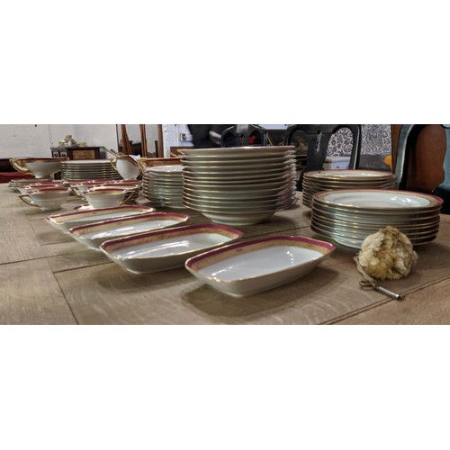 10 - PART DINNER SERVICE, Pirhaen Hauser, Czechoslovakia including 18 dinner plates, 18 soup bowls, 18 si... 