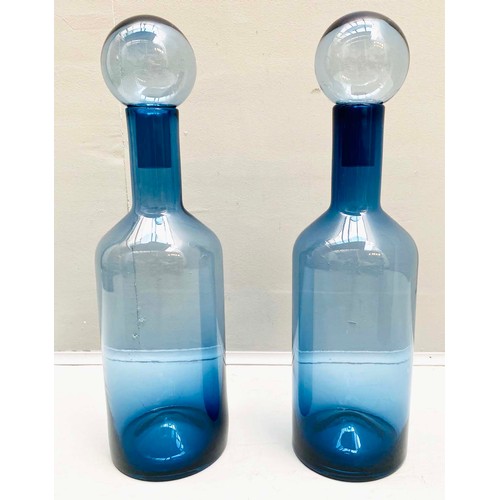 356 - DECANTERS, a pair, Murano style glass, 56cm H x 15cm diam. (2)